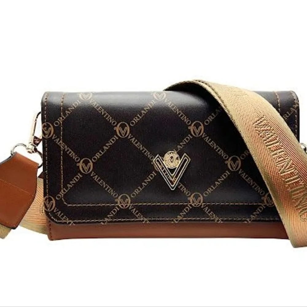 Valentino Orlandi Status Print crossbody with VO hardware! NWT!